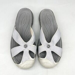 KEEN Womens 9 Bali Slide Sandals Grey Thong Slip On Outdoor Beach Comfort Shoes